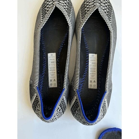 Rothy's the Point Black and White Python Snake Print Retired Womens Size 8.5 - Picture 10 of 10